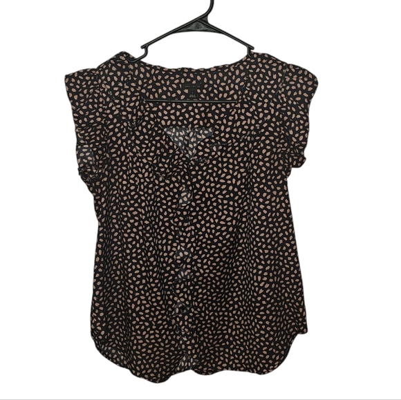 Ann‎ Taylor Blouse-Womens-Small-Black/Pink Specks - Picture 1 of 4